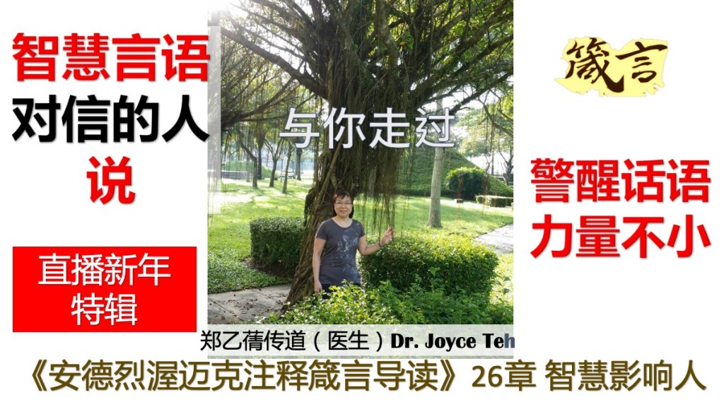 郑乙蒨传道（医生）Dr. Joyce Teh 20170630 与你一起走过天父赐风和日丽日子